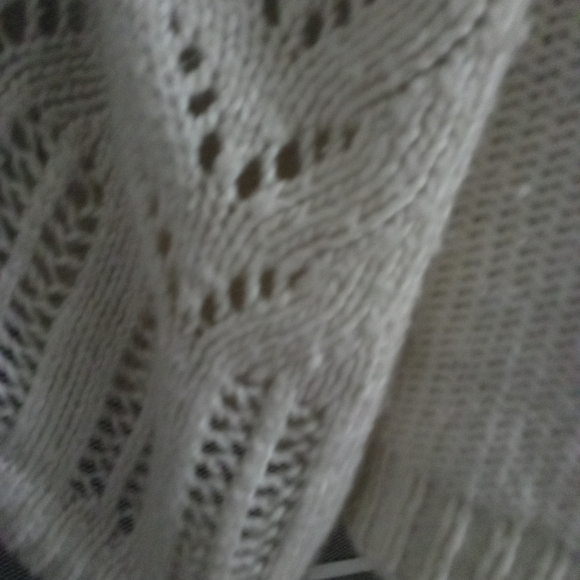 Cecico white & Beige Knit Cardigan Sweater granny common, warm soft traditional - Picture 3 of 10
